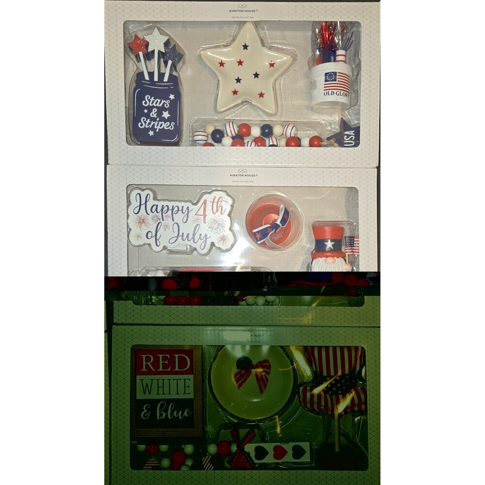 THRE SETS! Kirkton House Americana 4th of July Tray Objects Tier Tray Aldi Props